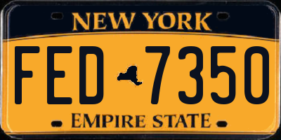 NY license plate FED7350