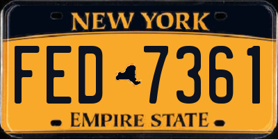 NY license plate FED7361