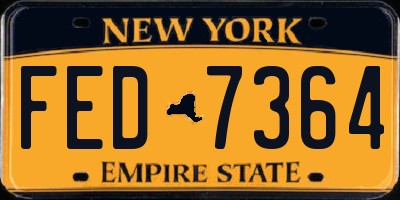 NY license plate FED7364