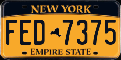 NY license plate FED7375