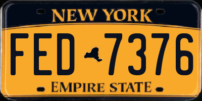NY license plate FED7376