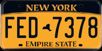 NY license plate FED7378