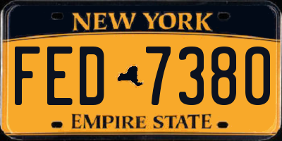 NY license plate FED7380