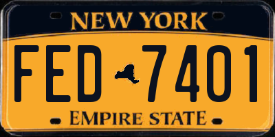 NY license plate FED7401