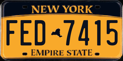NY license plate FED7415