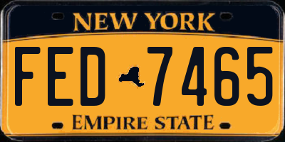 NY license plate FED7465