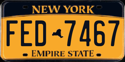 NY license plate FED7467