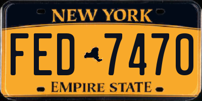 NY license plate FED7470