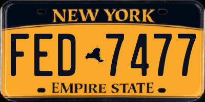 NY license plate FED7477