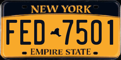 NY license plate FED7501
