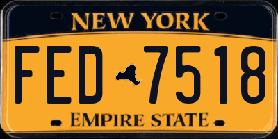 NY license plate FED7518