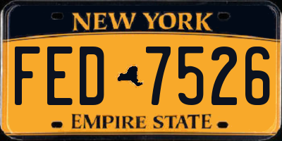 NY license plate FED7526