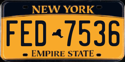 NY license plate FED7536