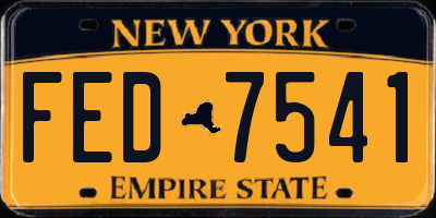 NY license plate FED7541
