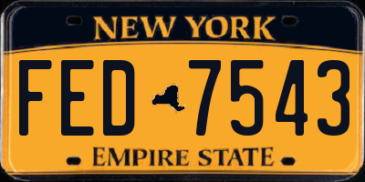NY license plate FED7543