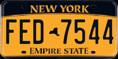 NY license plate FED7544