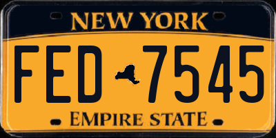 NY license plate FED7545