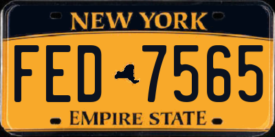 NY license plate FED7565