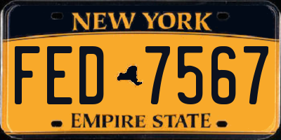 NY license plate FED7567