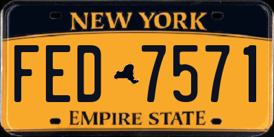 NY license plate FED7571