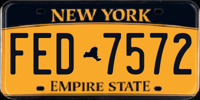 NY license plate FED7572