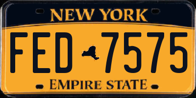 NY license plate FED7575