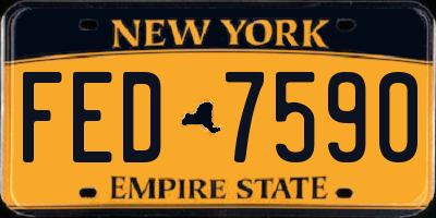 NY license plate FED7590