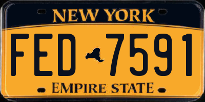 NY license plate FED7591