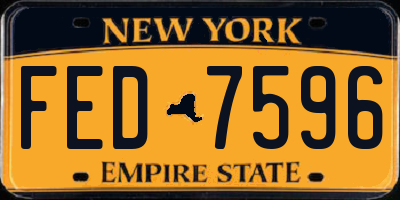 NY license plate FED7596