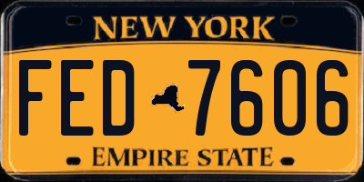 NY license plate FED7606