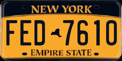 NY license plate FED7610
