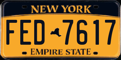 NY license plate FED7617