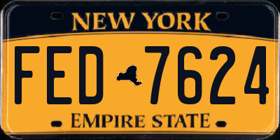 NY license plate FED7624