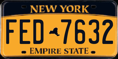 NY license plate FED7632