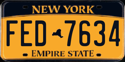 NY license plate FED7634