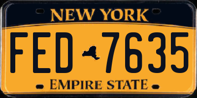 NY license plate FED7635