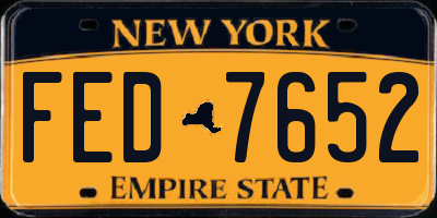 NY license plate FED7652