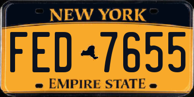 NY license plate FED7655