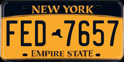 NY license plate FED7657