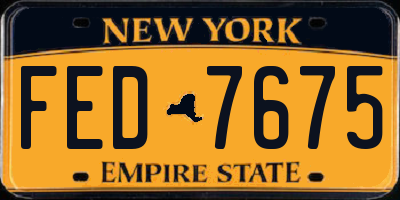 NY license plate FED7675