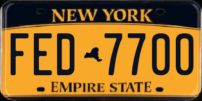 NY license plate FED7700