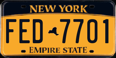 NY license plate FED7701
