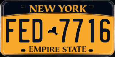 NY license plate FED7716