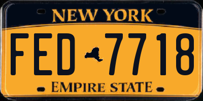 NY license plate FED7718