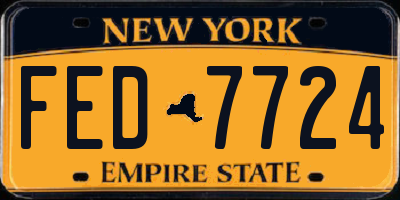 NY license plate FED7724