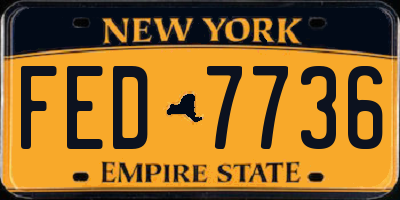 NY license plate FED7736