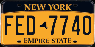 NY license plate FED7740