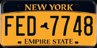 NY license plate FED7748