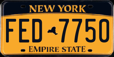 NY license plate FED7750