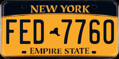 NY license plate FED7760
